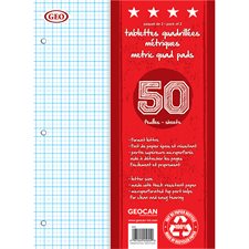 Tablette d’écriture quadrillée métrique 1 cm
