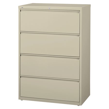 Lateral File 4 drawers. 42 x 19 x 52-1/2 in. H. 195 lbs. putty