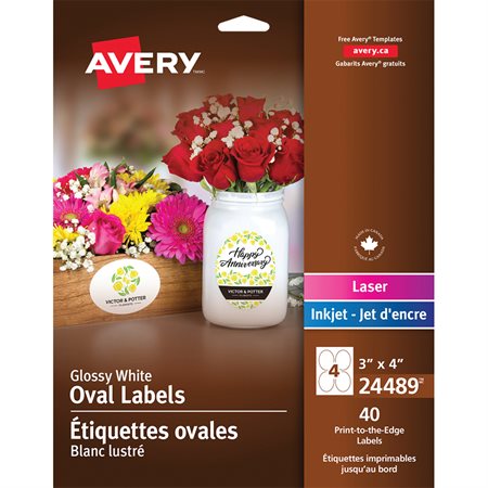 Étiquettes ovale glacées imprimables