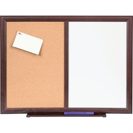 Dry Erase Cork Combo Boards Mahogany frame 18 x 24 in.
