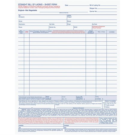 Bill-of-Lading Snap off Form Sets 8,5 x 11-7/16 in – 4 parts