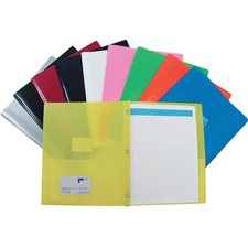 Couverture de présentation à 3 attaches et  2 pochettes Poly Tang - Couleurs variées