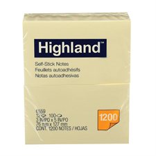 Highland™ Self-Adhesive Notes - 3 x 5 in - Yellow - Pack of 12