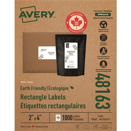 EcoFriendly White Mailing Labels