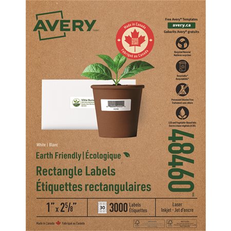 Étiquettes d'adresse blanches Écologiques