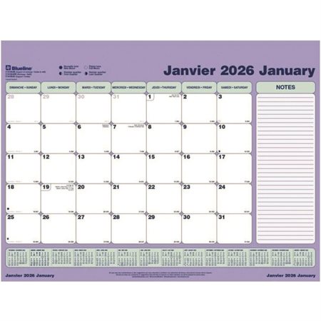 Calendrier sous-main mensuel (2027)