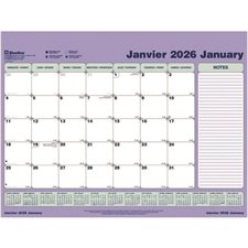 Calendrier sous-main mensuel (2027) Recharge 23-1/2 x 18-3/8 po