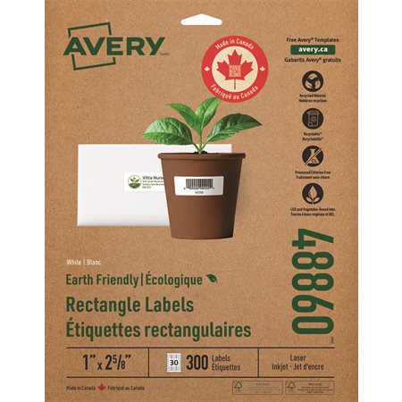 Étiquettes d'adresse blanches Écologiques