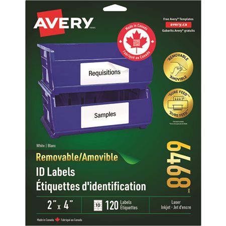 Étiquettes d'identification amovibles