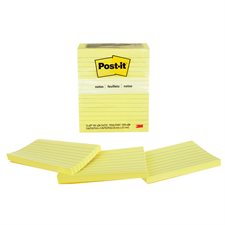 Post-it® Self-Adhesive Ruled Notes - 3 x 5 in - Canary Yellow - Pack of 12