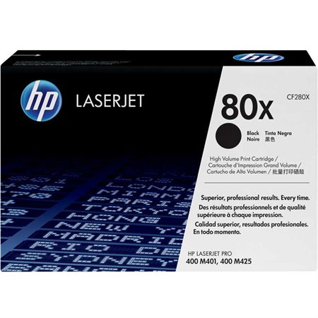 HP 80X Cartouche de toner de longue durée d'origine LaserJet HP80X - CF280X - Noir