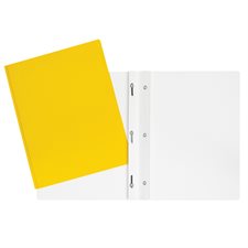 Couverture de présentation en carton laminé à trois attaches - Jaune