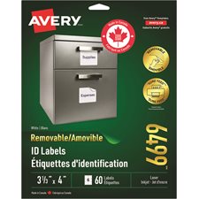 Étiquettes d'identification amovibles 4 x 3” (60)