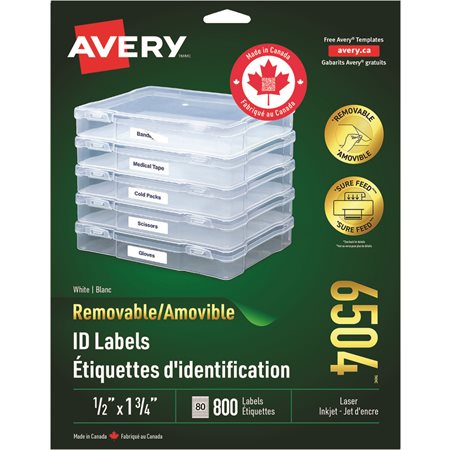 Étiquettes d'identification amovibles