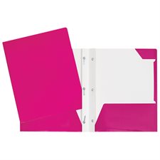 Laminated Cardstock Report Cover With Three Fasteners And Pockets - Pink