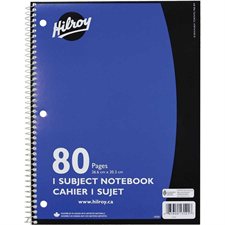 Cahier ligné 1 sujet de 80 pages à reliure spirale à trois trous