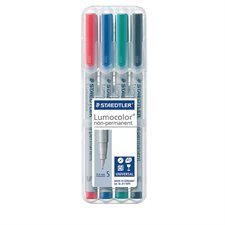 Marqueur soluble à l'eau Lumocolor® Pointe super fine 0,4 mm - Ensemble de 4