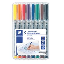 Marqueur soluble à l'eau Lumocolor® Pointe moyenne 1,0 mm - Ensemble de 8