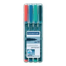 Marqueur permanent Lumocolor® Pointe moyenne 1,0 mm - Ensemble de 4