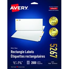 Étiquettes rectangulaires blanches Easy Peel® Paquet de 25 feuilles 1-3/4 x 1/2” (2000)