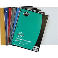 Cahier ligné 3 sujets de 108 pages à reliure spirale à trois trous