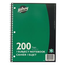 Cahier ligné 1 sujet  de 200 pages à reliure spirale à trois trous