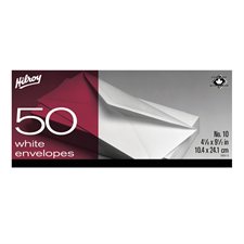 Enveloppe blanche #10. 4-1/8 x 9-1/2 po. bte 50