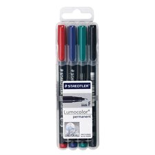 Marqueur permanent Lumocolor® Pointe fine 0,6 mm - Ensemble de 4