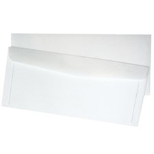 Enveloppe blanche à insertion facile sans fenêtre - #10 - 4-1/8 x 9-1/2 po