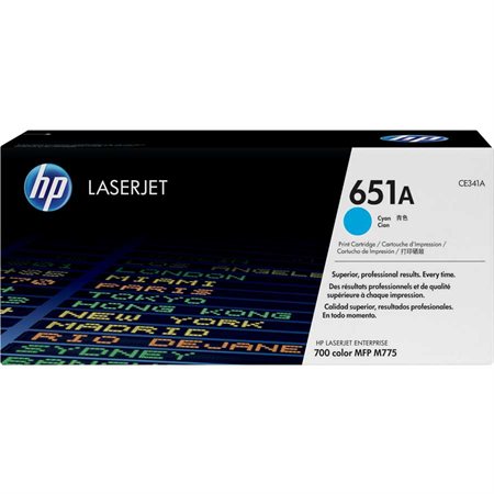HP 651A Cartouche de toner d'origine LaserJet HP651A - CE341A - Cyan
