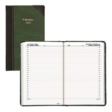 Agenda quotidien (2027) Couverture verte, rendez-vous aux 30 minutes bilingue