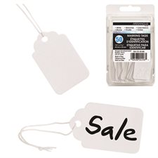 Étiquettes d'identification blanches avec ficelle 1-3/4 x 1-3/32"