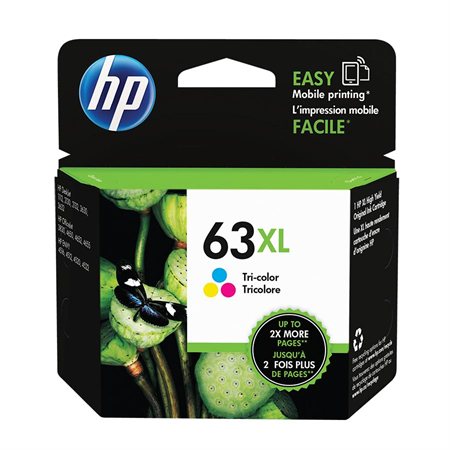 HP63XL - F6U63AN#140 High Yield Original Inkjet Cartridge - Tri-Color