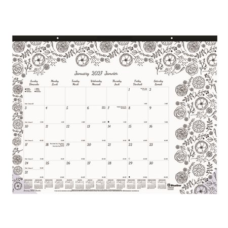 DoodlePlan™ Monthly Desk Pad Calendar (2025) 22 x 17" botanica