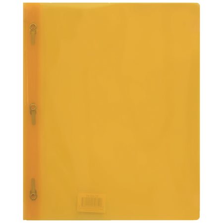 Couverture de présentation à trois attaches en plastique souple Poly Tang - Jaune