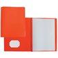 Couverture de présentation à 3 attaches et  2 pochettes Poly Tang - Orange