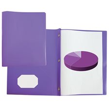 Couverture de présentation à 3 attaches et  2 pochettes Poly Tang - Violet