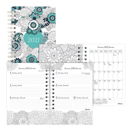 Weekly/Monthly Colouring Planner (2021) botanica