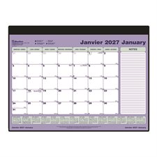 Calendrier sous-main mensuel (2027) Calendrier avec base 24-1/4 x 19-1/4 po