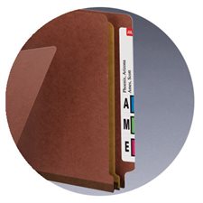 End Tab File Folders with SafeSHIELD® Coated Fastener Technology Legal size, 1 divider red