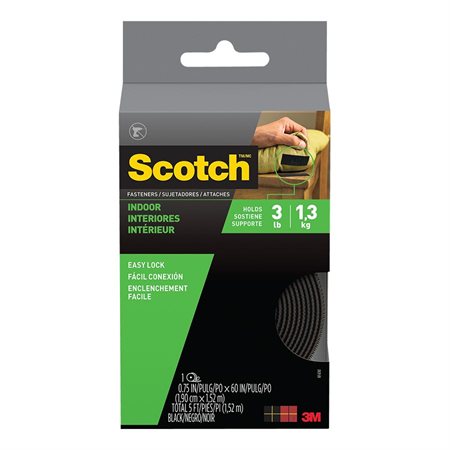 Attaches refermables pour usage intérieur Scotch® 3/4 x 60" noir