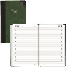 Agenda quotidien (2027) Couverture verte, rendez-vous aux 30 minutes anglais