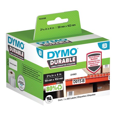 Étiquettes blanches durables pour imprimantes LabelWriter® 2-5/16  x 4 po. (300)
