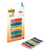 Languettes autoadhésives fléchées Post-it® - 0,5 x 1,75 po - Couleurs variées