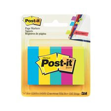 Languettes signets autoadhésifs Post-It® - 0,5 x 1,75 po - Couleurs variées