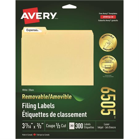 Removable Filing Labels