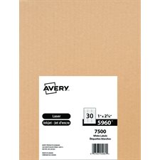 Étiquettes rectangulaires blanches Easy Peel® Boîte de 250 feuilles 2-5/8” x 1” (7500)