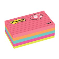Post-it® Self-Adhesive Ruled Notes - 3 x 5 in - Assorted Colours - Pack of 5