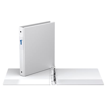 Reliure industrielle avec anneaux ronds - 1 po - Blanc