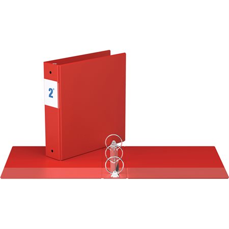 Reliure industrielle avec anneaux ronds - 2 po - Rouge
